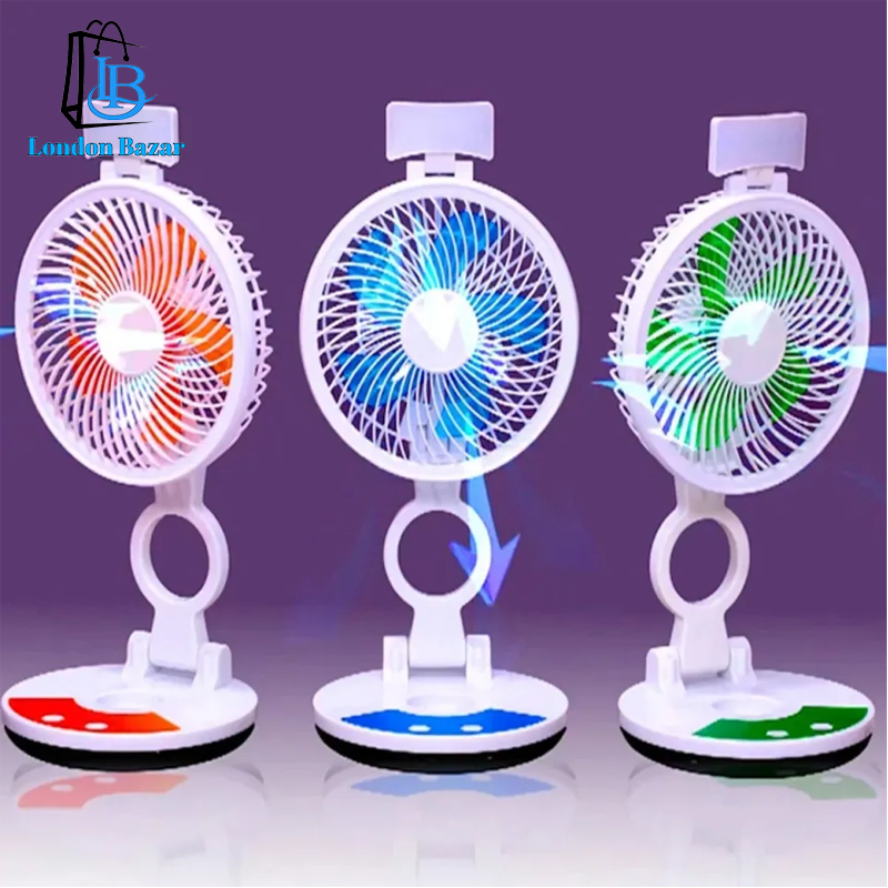 ZT 329 RECHARGEABLE TABLE FAN WITH LED LIGHT