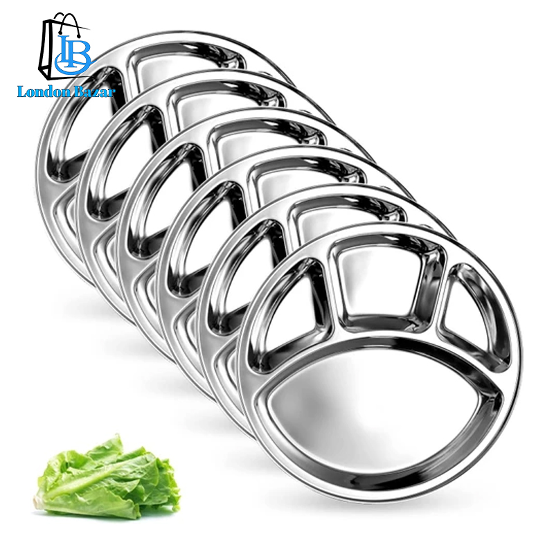 Stainless Steel 4 Chamber Lunch & Dinner Plate
