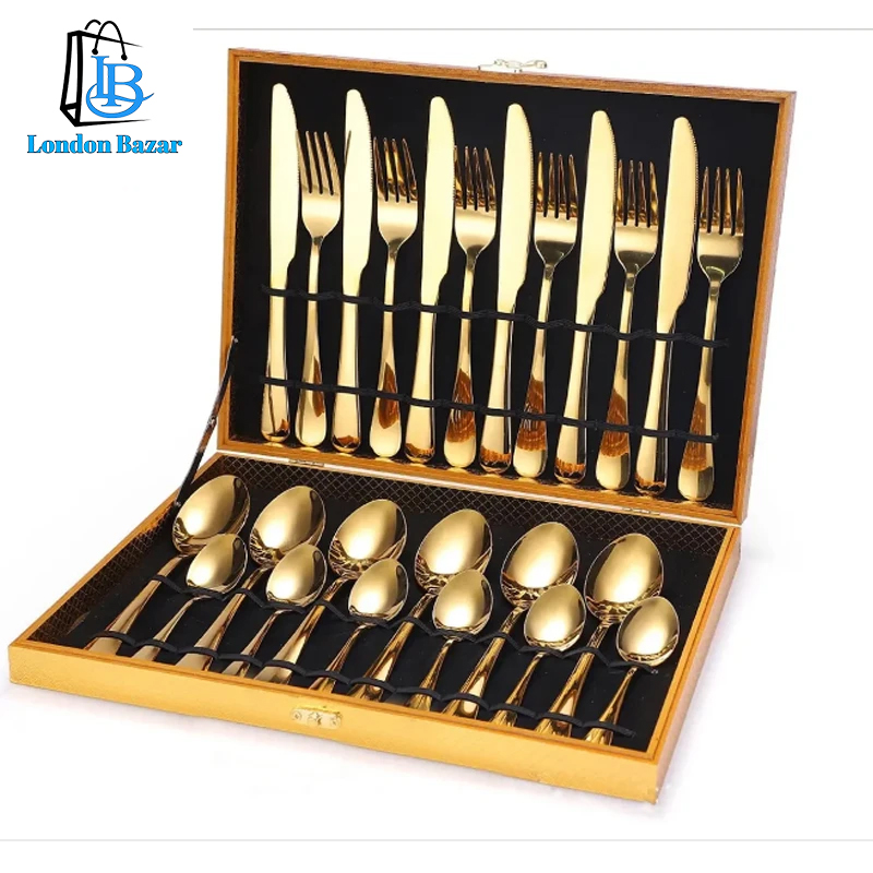 CUTLERY GOLD-PLATED 24-PIECE SET