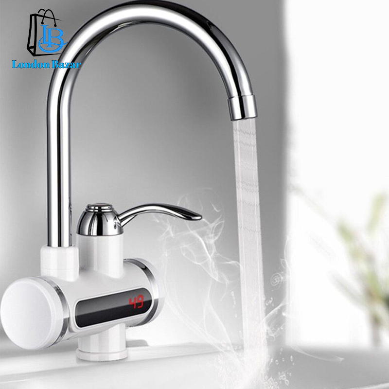 Instant electric water heating tap